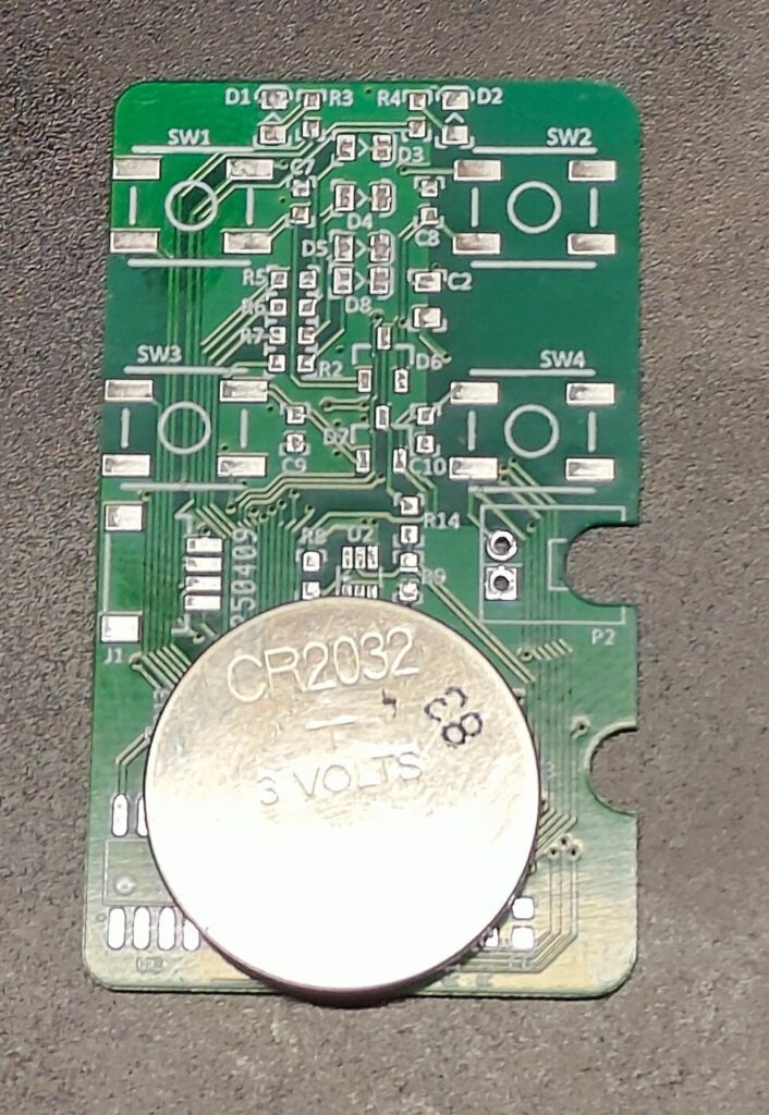 Płytka PCB pilota — widok z góry