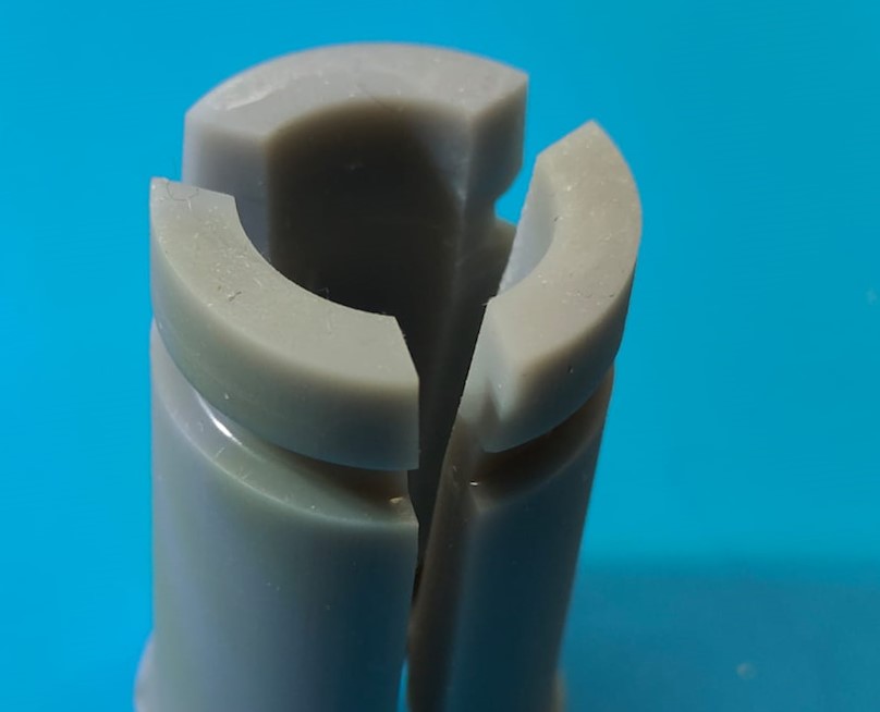 SLA resin printed precision part close-up