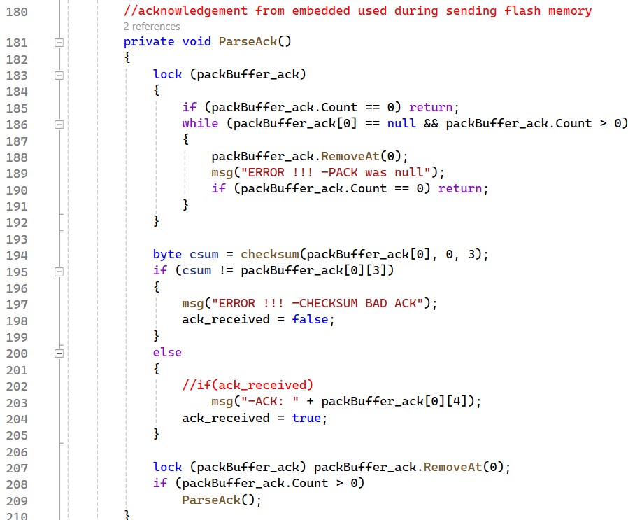 C# desktop application — serial protocol parser